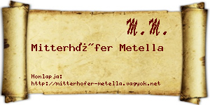 Mitterhöfer Metella névjegykártya